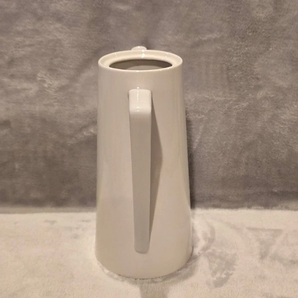 Harmony House Moonstone 4253 Ironstone Coffee Pot White Mid Century Modern Japan